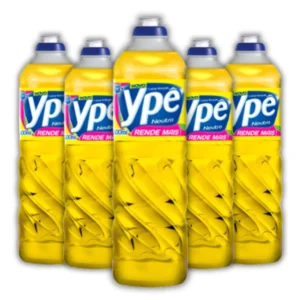 KIT 5 DETERGENTE LAVA LOUÇA NEUTRO YPE 500ML RENDE MAIS - ENVIO IMEDIATO